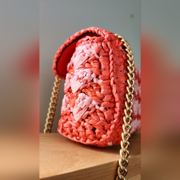 Kate Spade Evelyn Striped Crochet Raffia Shoulder Bag/Crossbody - Picture 8 of 16